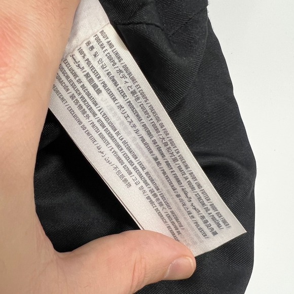 Abercrombie Fitch Black Faux Leather Sherpa Lined Hooded Coat‎ Women's Size M - Picture 5 of 15